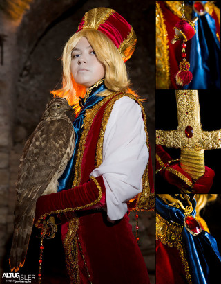 Woman red gold costume bird - cosplay free wallpaper