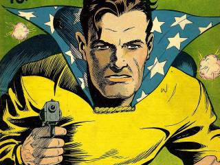 Man holding gun poster flag - western free wallpaper