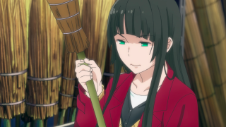 Girl bamboo wall green eyes - a red jacket free wallpaper