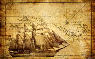 Ship map world paper compass 2 - a piece of paper free wallpaper