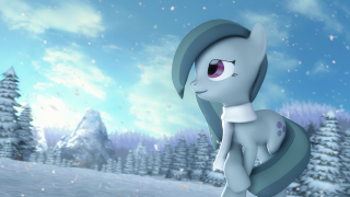 Cartoon pony snow trees background - unreal engine 5 quality free wallpaper