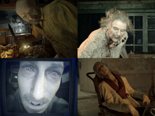 Creepy man tv screen collage - ultra realistic face free wallpaper