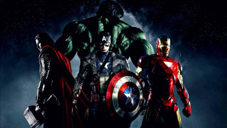 Avengers group dark background stars - assemblage free wallpaper