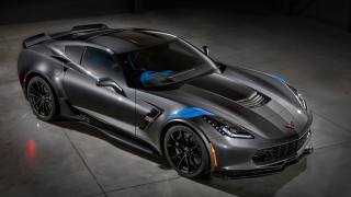 Gray sports car blue stripes - blue stripe free wallpaper