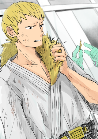 Blonde man towel neck brush - a brush free wallpaper