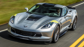 Silver sports car road field 5 - the hood free wallpaper for desktop