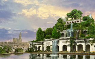Large building fountain castle tokyo - matte fantasy painting free wallpaper