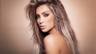 Woman long hair posing brown - brown background free wallpaper