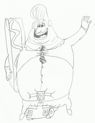 Cartoon character holding large object 7 - ross free wallpaper