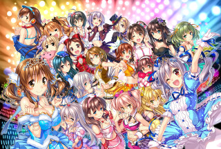 Anime girls colorful rainbow cat - a white cat free wallpaper