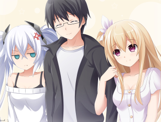 Anime characters group girl glasses - one girl free wallpaper