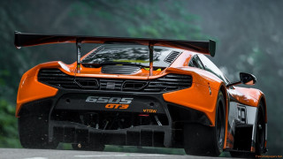 Orange sports car road trees 3 - nice free wallpaper