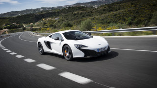 White sports car hill road 2 - digital free wallpaper for desktop