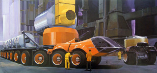 Large truck man standing giant - rich free wallpaper