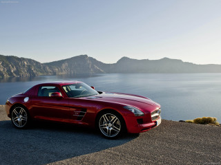 Red sports car road water 4 - annie leibovitz free wallpaper