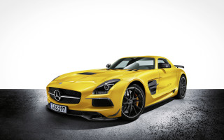 Yellow mercedes sls amg studio - neoclassicism free wallpaper