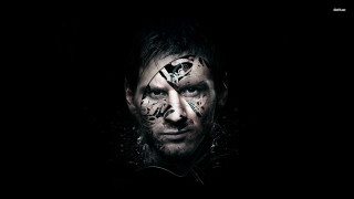 Skull painted man cross face - a face free wallpaper