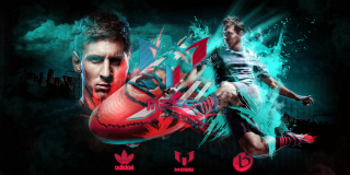Man kicking soccer red shoe - a red shoe free wallpaper