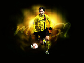 Man yellow uniform kicking soccer - poster free wallpaper