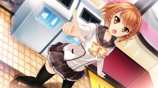 Woman school uniform pointing kitchen - hint of yayoi kasuma free wallpaper