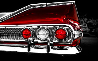 Red car hood up lights - ed roth free wallpaper