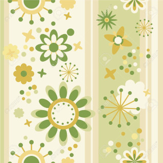 Floral green yellow stripes silk - shutter shutter free wallpaper