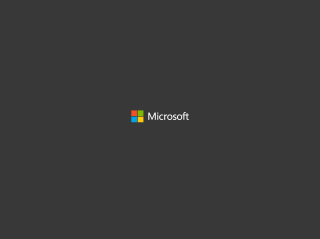 Black background microsoft logo side - minimalist free wallpaper