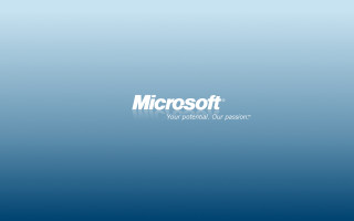 Blue background microsoft logo side - isometric free wallpaper