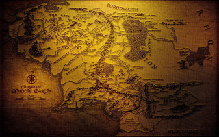 Middle earth night map adventure - lord of the rings free wallpaper