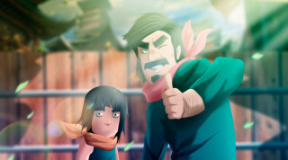 Cartoon character girl pointing air - adam manyoki free wallpaper