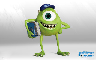 Green monster holding book with - pixar and disney animation free wallpaper
