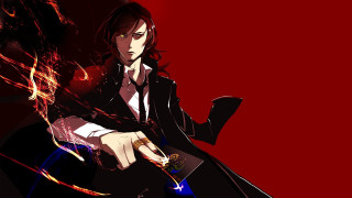 Man suit gun red background - a man in a suit holding free wallpaper