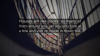 Quote books staircase clock wall - perspective free wallpaper