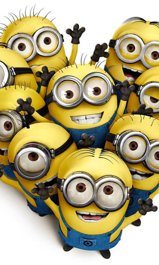 Minions heart shape eyes open - incoherent free wallpaper