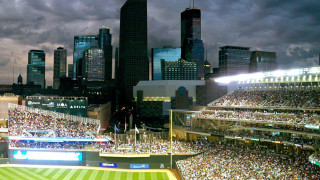 Baseball stadium crowd lights field - erlund hudson free wallpaper