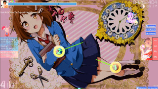Girl blue dress holding clock - kyoto animation free wallpaper for desktop