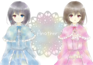 Anime girls long hair blue 5 - symetrical free wallpaper