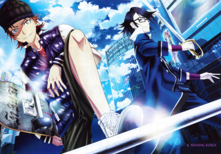 Man woman cityscape sword standing - a man and a woman free wallpaper