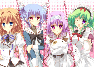 Anime girls pink background stars 2 - pink free wallpaper for desktop