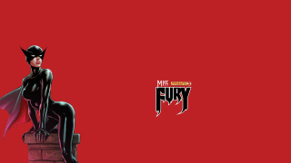 Black catwoman brickwall red background - a brick wall free wallpaper