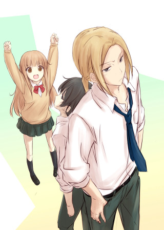 People standing air hands up - a tie free wallpaper