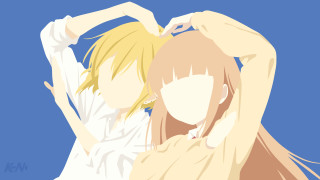 Blonde woman white shirt faceless - her hand behind her head free wallpaper