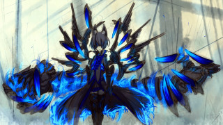 Blue black object feathers white - a white background free wallpaper