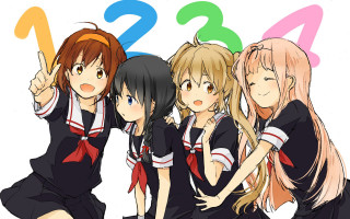 Girls numbers white background manga - a group of girls free wallpaper