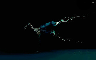 Skateboarder trick dark blacklight night - a black light free wallpaper