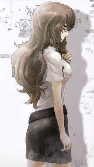 Woman long hair brick wall 7 - a wall free wallpaper