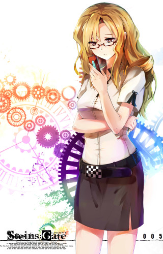 Girl glasses cellphone blonde skirt - a cell phone free wallpaper