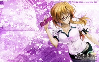 Girl glasses white shirt pink - a pink object free wallpaper
