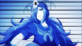 Blue haired woman bandaged eye - blue hair free wallpaper