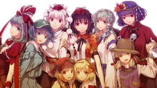 Anime girls group white background 2 - a group of anime girls free wallpaper